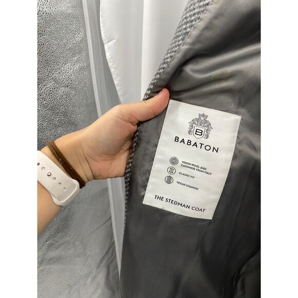 Babaton L The Stedman Coat - Soft Wool Cashmere herringbn grey/white - Picture 9 of 14